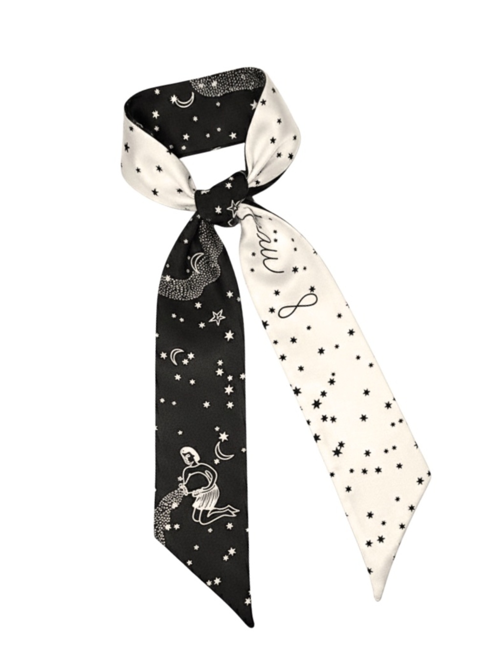 AQUARIUS Purse Scarf Silk Hair Scarf for Handbags – A Double-Sided Scarves